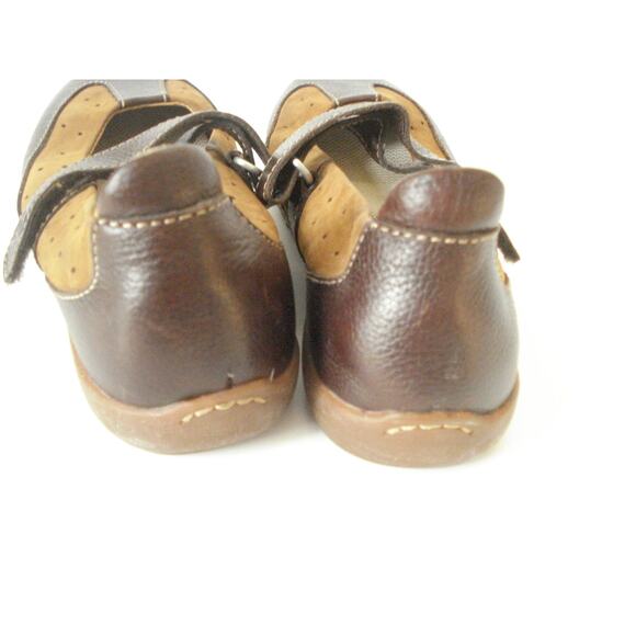 BORN DK BROWN SMOOTH & MEDIUM NUBUCK LEATHER MARY JANE FLAT SHOE US 6.5M EUR 37 - Picture 8 of 8